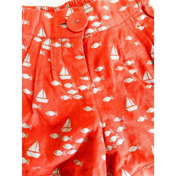 Lali‎ Kids Orange Sailboat Shorts - Picture 2 of 4